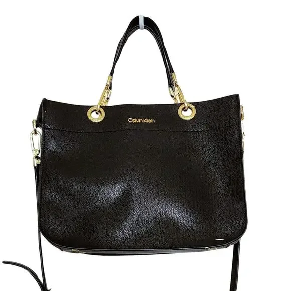 Calvin Klein Sandra Leather Tote Satchel Handbag - Picture 15 of 15